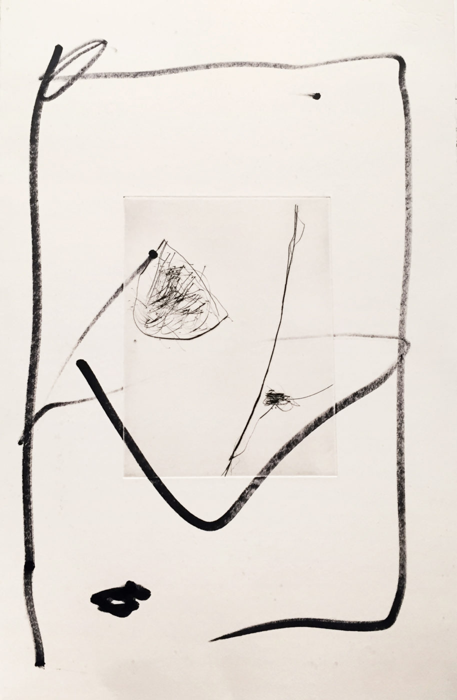 MARC FELD 2010-2016 LIGNES DE FUITE 5 Gravure sur zinc rehaussée au stylo feutre 28 x 38 cm tirage Patrick Vernet