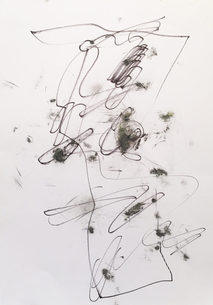 MARC FELD 2016 CONTREPOINT 4 Fusain, encre et feutre sur papier 21 x 29,7 cm