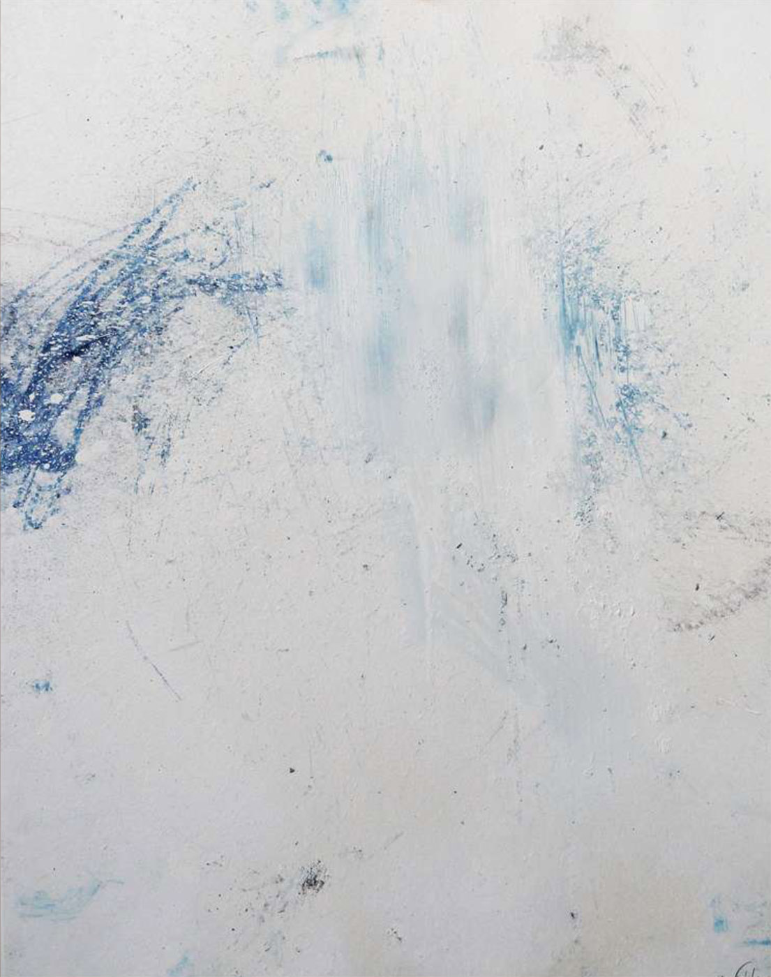 MARC FELD 2013 GRAVITATION huile et pigment sur papier 50 x 65 cm