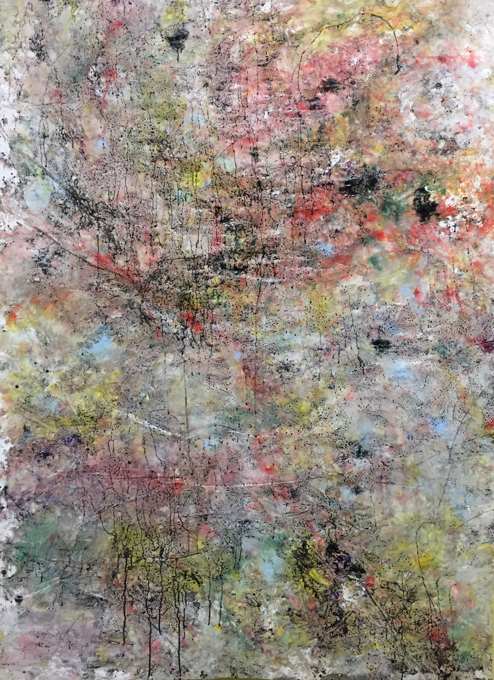 MARC FELD 2019 PAVANE 2 Huile, pigment, acrylique et gouache sur papier 116 x 158 cm