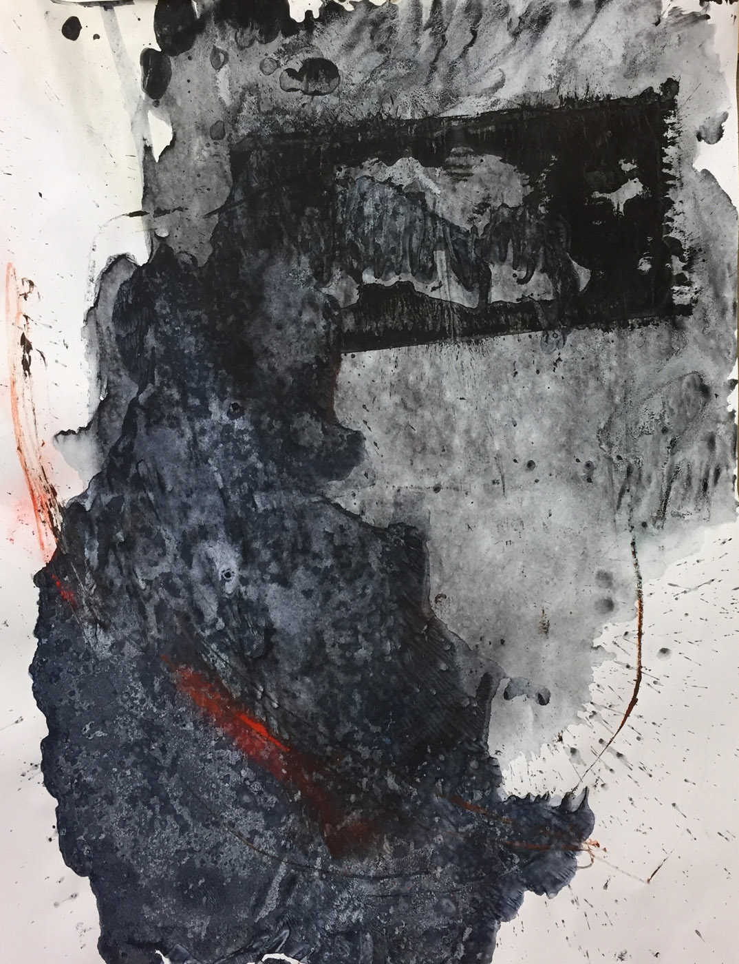 MARC FELD 2019 PIERRE SANS CHAGRIN 2 Acrylique, gouache et pigments sur papier 50 x 65 cm