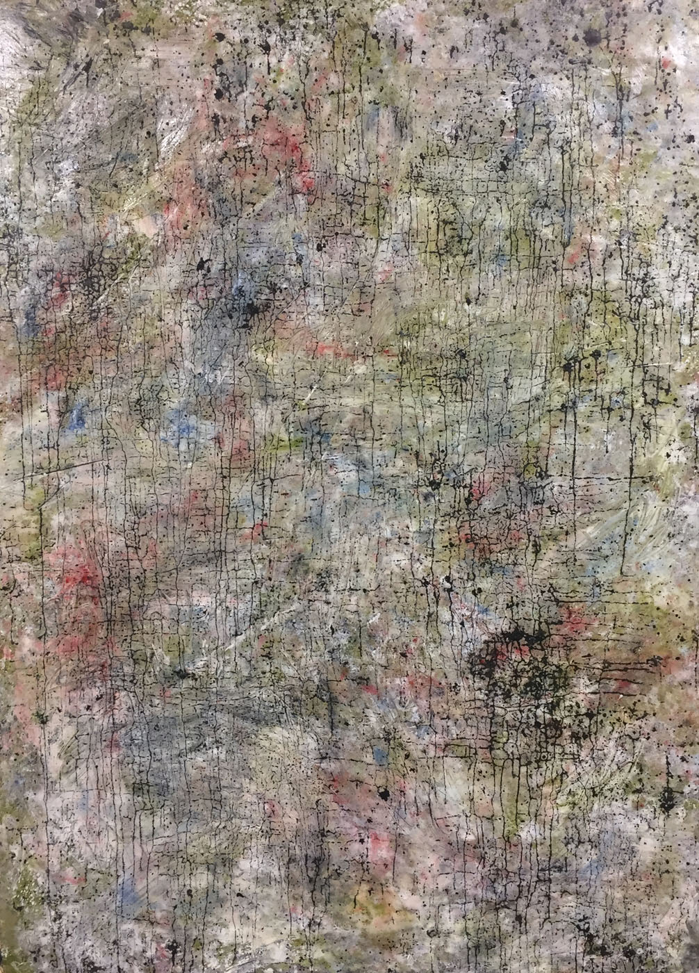 MARC FELD 2019 TRACES OF JOHN 2 Huile, pigmnent, acrylique et gouache sur papier 116 x 158 cm
