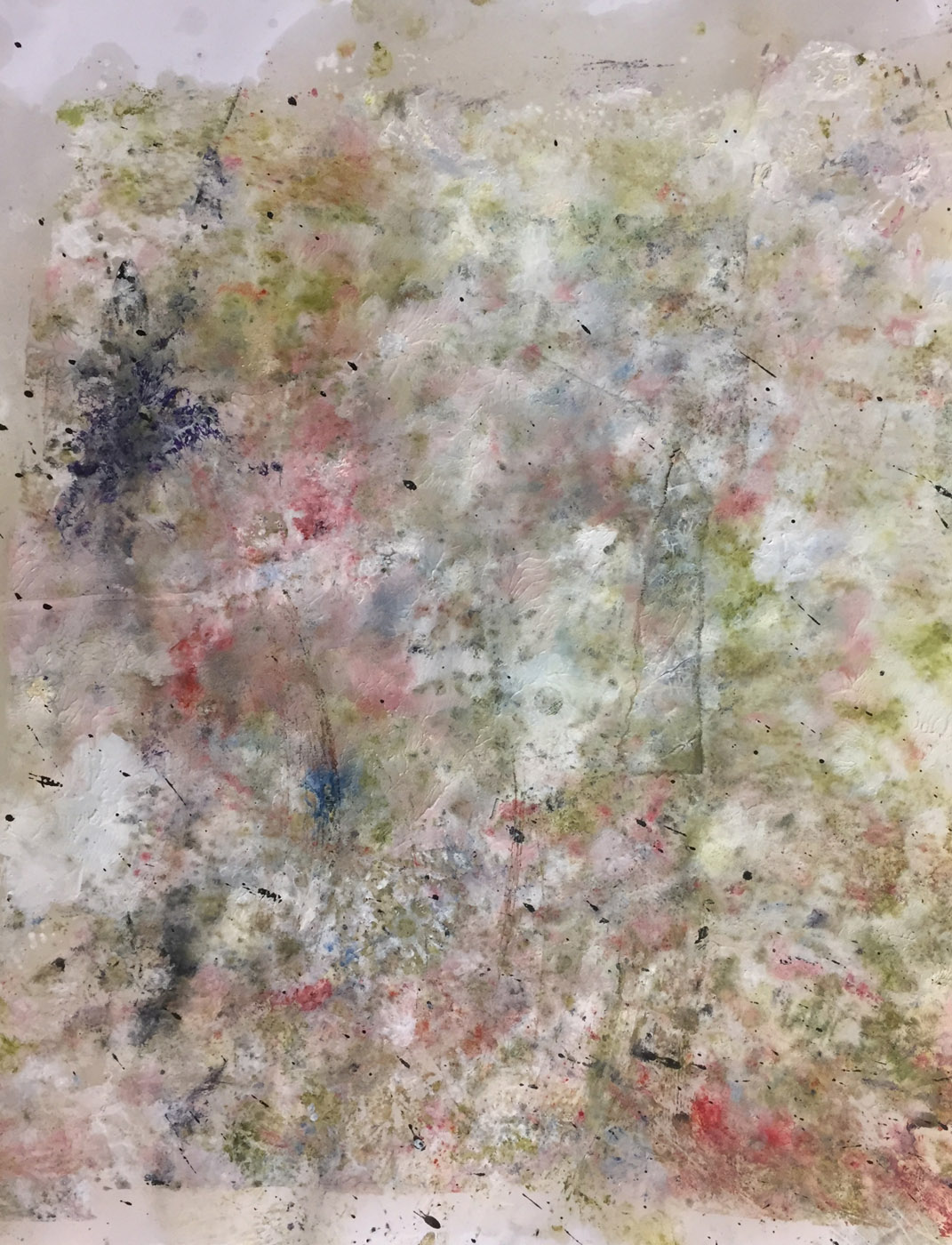 MARC FELD 2019 TRACES OF JOHN 4 Huile, pigmnent, acrylique et gouache sur papier 50 x 65 cm